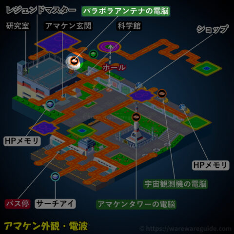 パラボラアンテナの場所