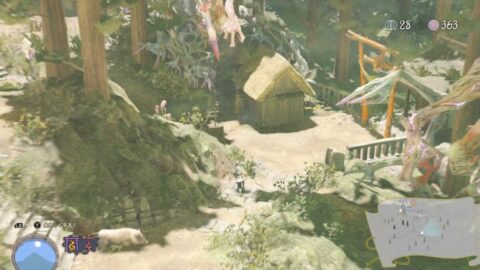 正面右奥の祠付近：アイテムガチャ